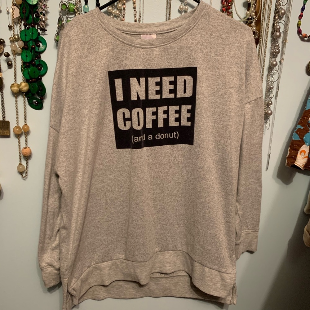 Secret Treasures Soft Lounge PJ Top I Need Coffee